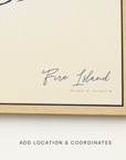 Fire Island canvas map — location and coordinates customization