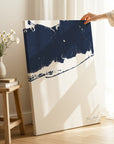 Fire Island navy vertical wrapped canvas map in the ratio 2:3 hand mockup