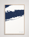 Fire Island Coastal Map — Canvas Vertical — navy, Light Wood