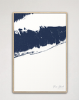 Fire Island Coastal Map — Canvas Vertical, navy, Natural Oak