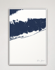 Fire Island Coastal Map — Canvas Vertical, navy, White Frame