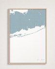 Fire Island Coastal Map — Canvas Vertical — soft-blue, Light Wood