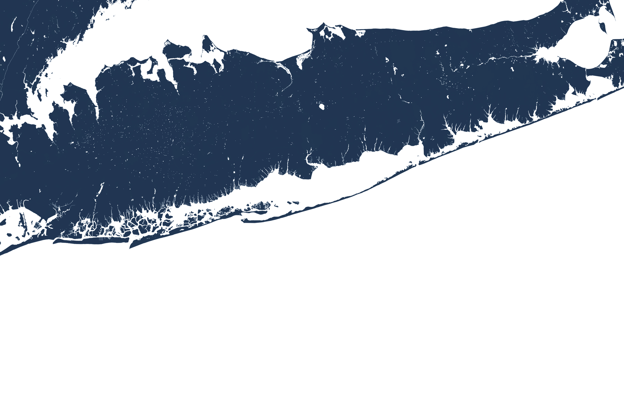 Fire Island Coastal Map — Fine Art Print Horizontal, navy, No Frame, 10x8