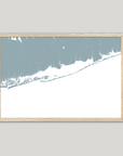 Fire Island Coastal Map — Fine Art Print Horizontal, soft-blue, Oak, 10x8