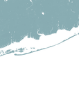 Fire Island Coastal Map — Fine Art Print Horizontal, soft-blue, No Frame, 10x8