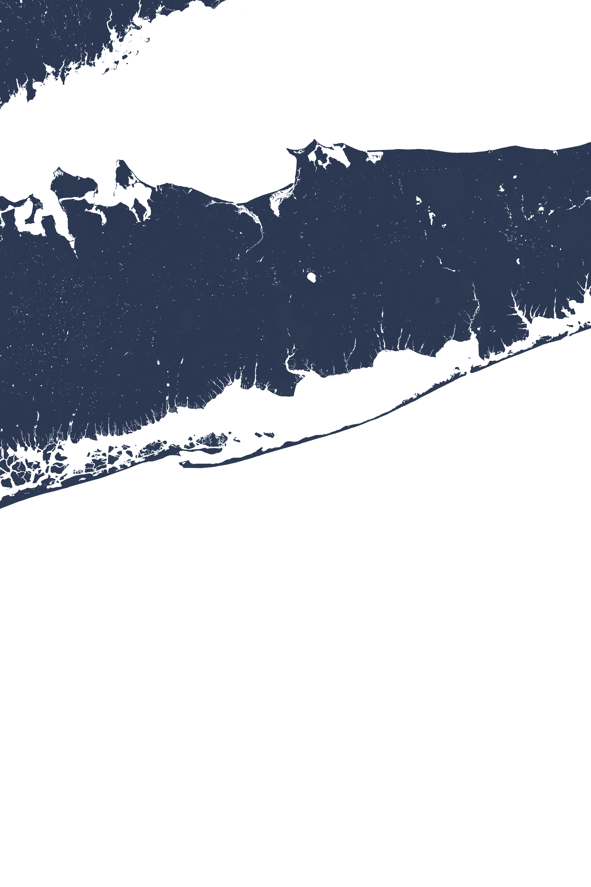 Fire Island Coastal Map — Fine Art Print Vertical, navy, No Frame, 8x10