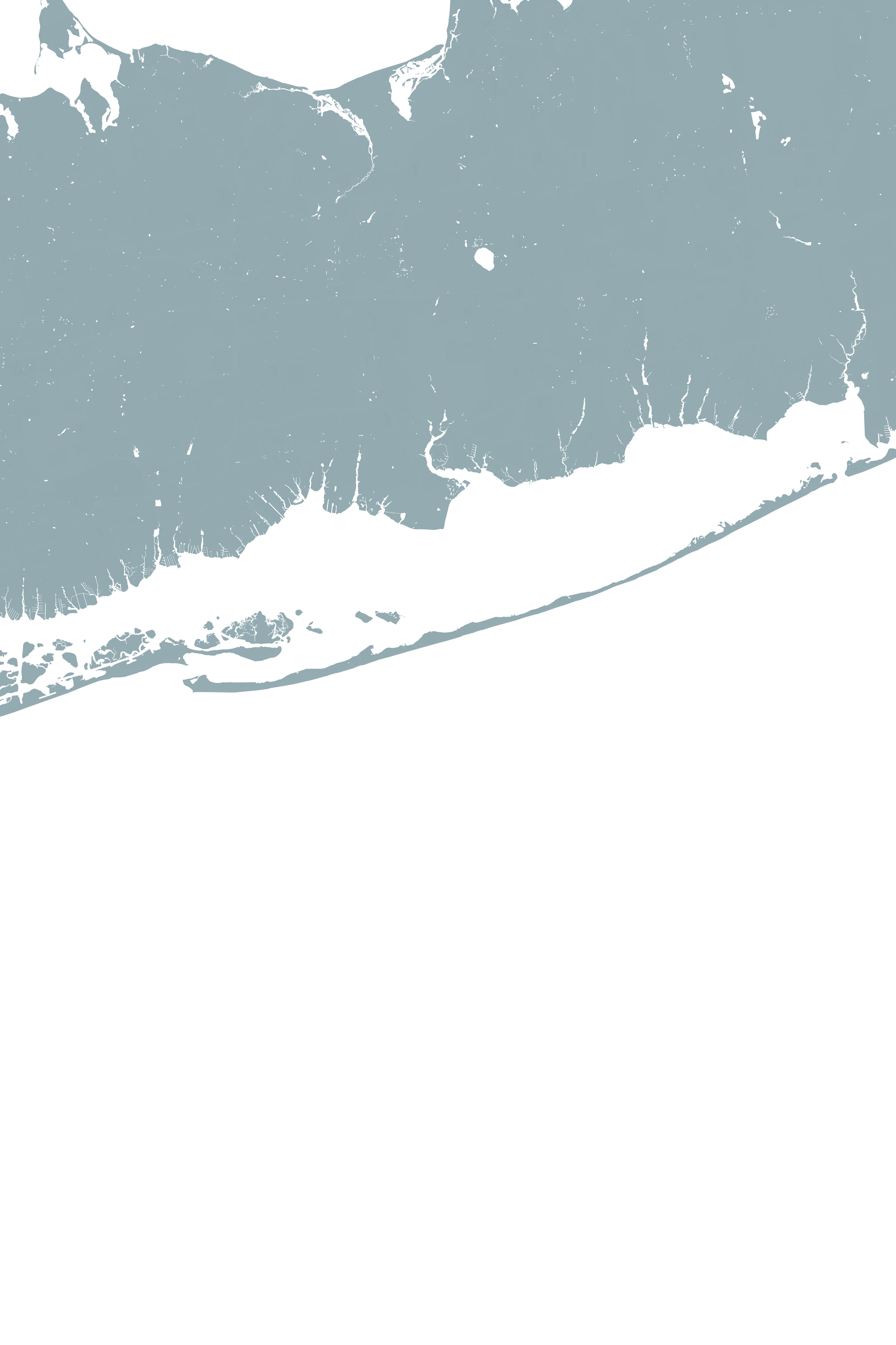 Fire Island Coastal Map — Fine Art Print Vertical, soft-blue, No Frame, 8x10