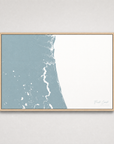First Coast / Northeast Florida Coastal Map — Canvas Horizontal — soft-blue, Light Wood