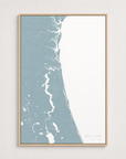 First Coast / Northeast Florida Coastal Map — Canvas Vertical — soft-blue, Light Wood