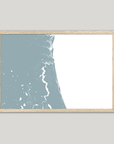 First Coast / Northeast Florida Coastal Map — Fine Art Print Horizontal, soft-blue, Oak, 10x8