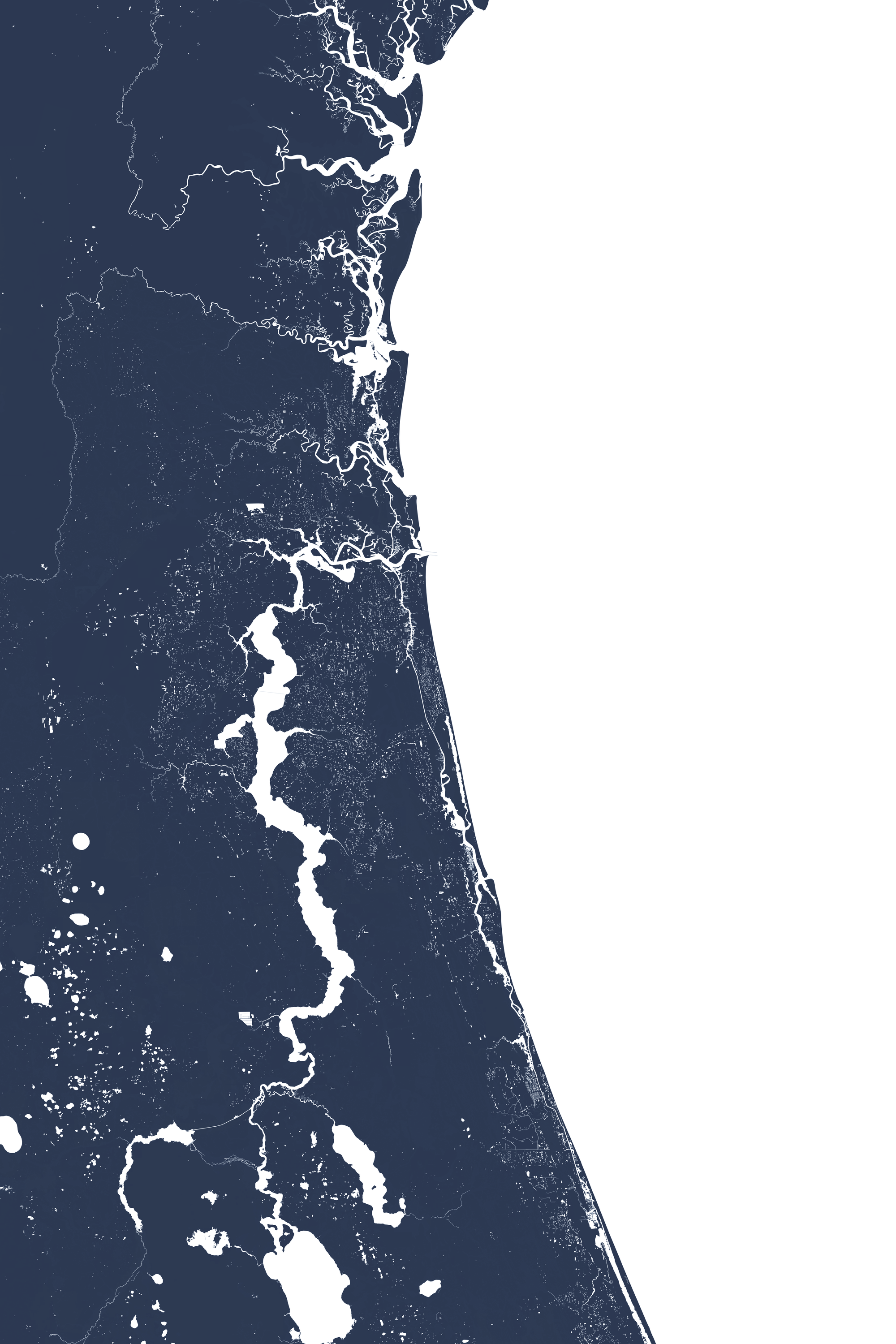 First Coast / Northeast Florida Coastal Map — Fine Art Print Vertical, navy, No Frame, 8x10