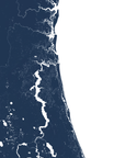First Coast / Northeast Florida Coastal Map — Fine Art Print Vertical, navy, No Frame, 8x10