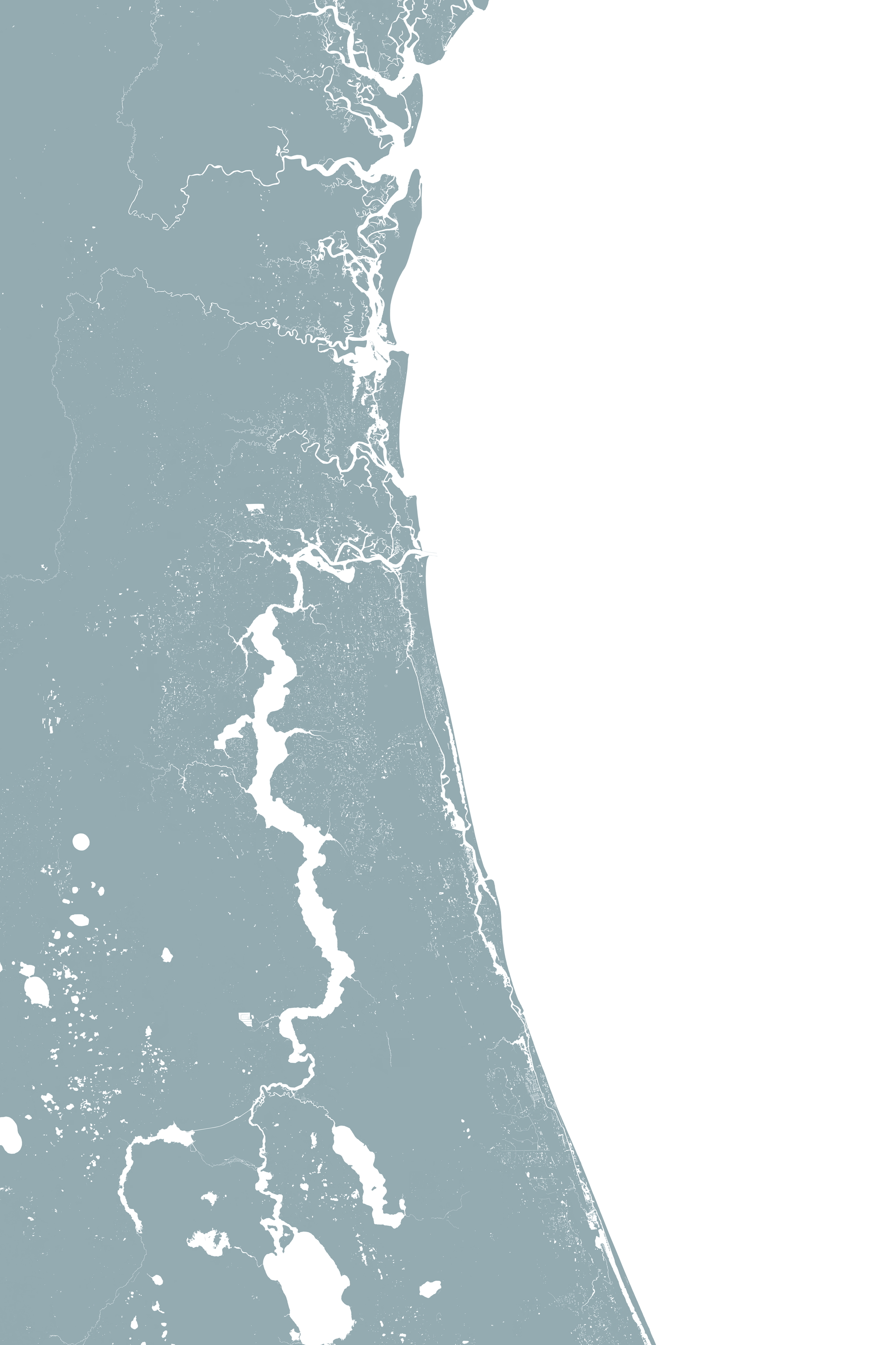 First Coast / Northeast Florida Coastal Map — Fine Art Print Vertical, soft-blue, No Frame, 8x10