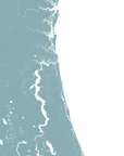 First Coast / Northeast Florida Coastal Map — Fine Art Print Vertical, soft-blue, No Frame, 8x10