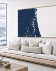 First Coast / Northeast Florida canvas map — sea-view bench interior