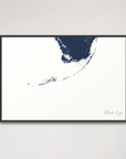 Florida Keys Coastal Map — Canvas Horizontal, navy, Black Frame