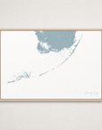 Florida Keys Coastal Map — Canvas Horizontal — soft-blue, Light Wood