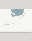 Florida Keys Coastal Map — Canvas Horizontal, soft-blue, No Frame