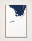 Florida Keys Coastal Map — Canvas Vertical — navy, Light Wood
