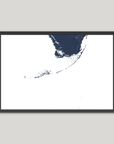 Florida Keys Coastal Map — Fine Art Print Horizontal, navy, Black Frame, 10x8