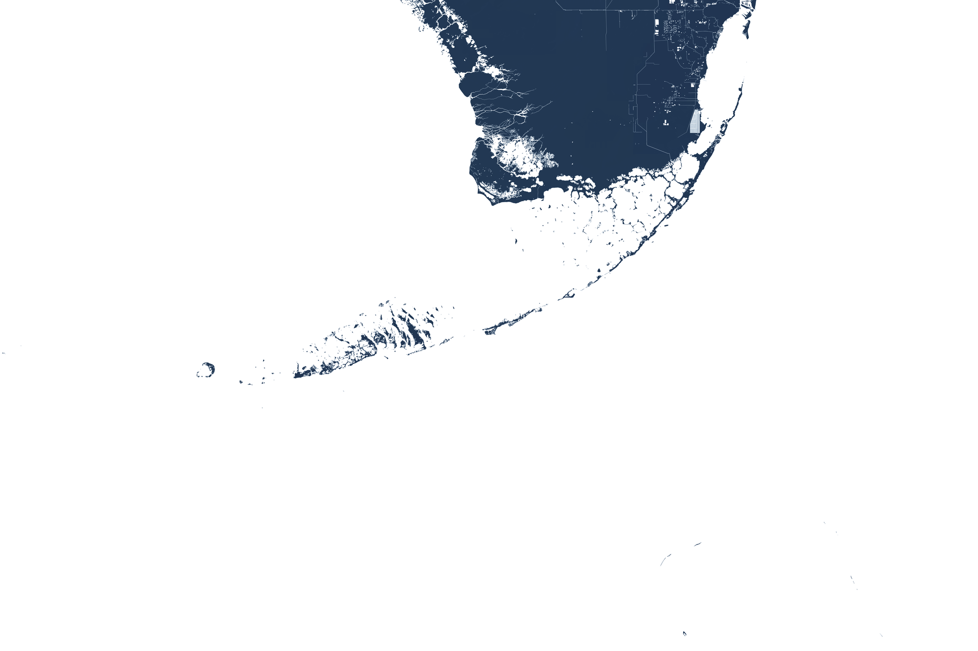 Florida Keys Coastal Map — Fine Art Print Horizontal, navy, No Frame, 10x8