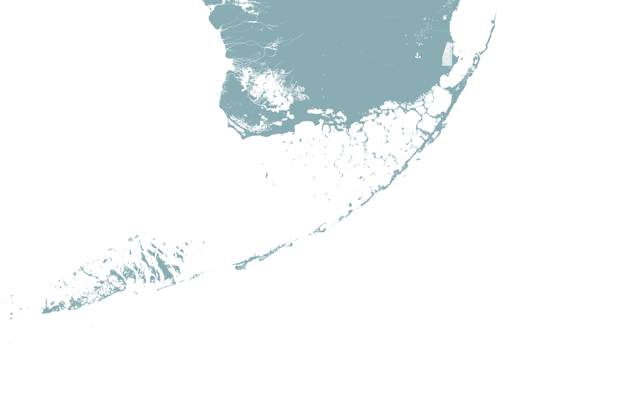Florida Keys Coastal Map — Fine Art Print Horizontal, soft-blue, No Frame, 10x8