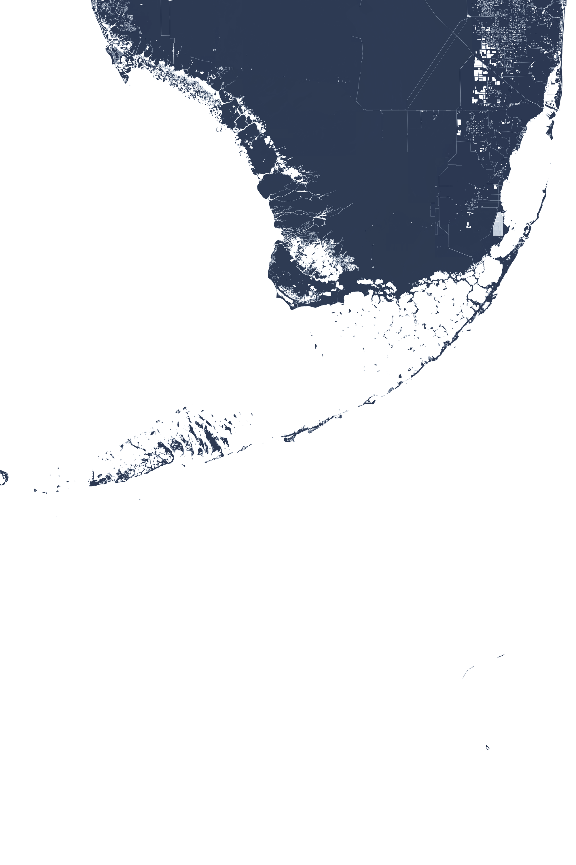 Florida Keys Coastal Map — Fine Art Print Vertical, navy, No Frame, 8x10