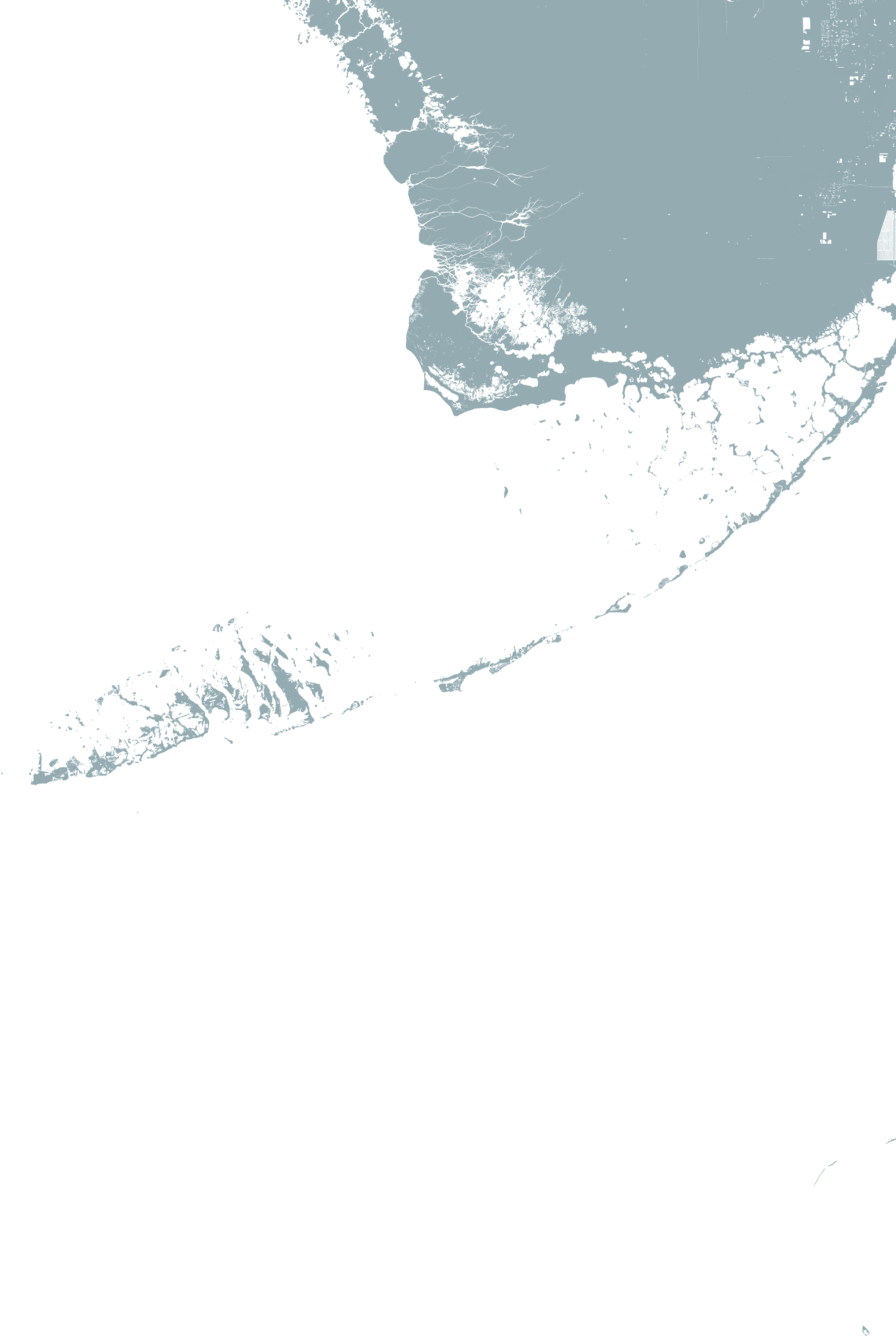 Florida Keys Coastal Map — Fine Art Print Vertical, soft-blue, No Frame, 8x10