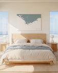 Forgotten Coast soft blue horizontal wrapped canvas map in the ratio 3:2 hand mockup