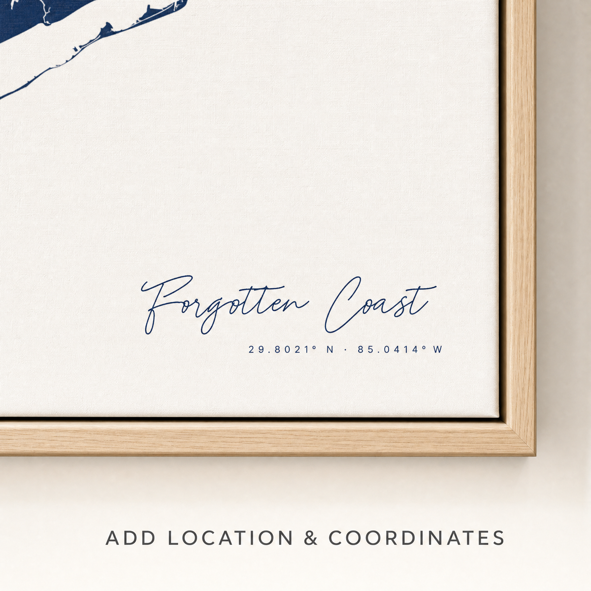 Forgotten Coast canvas map — location and coordinates customization