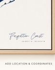 Forgotten Coast canvas map — location and coordinates customization