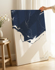 Forgotten Coast navy vertical wrapped canvas map in the ratio 2:3 hand mockup