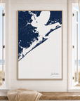 Galveston canvas map — window-scene interior