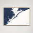 Galveston Coastal Map — Canvas Horizontal, navy, Natural Oak