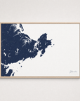 Gloucester Coastal Map — Canvas Horizontal — navy, Light Wood