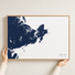 Gloucester canvas map — hands holding the canvas in an oak frame