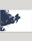 Gloucester Coastal Map — Fine Art Print Horizontal, navy, White Frame, 10x8