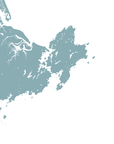 Gloucester Coastal Map — Fine Art Print Horizontal, soft-blue, No Frame, 10x8