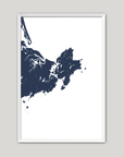 Gloucester Coastal Map — Fine Art Print Vertical, navy, White Frame, 8x10