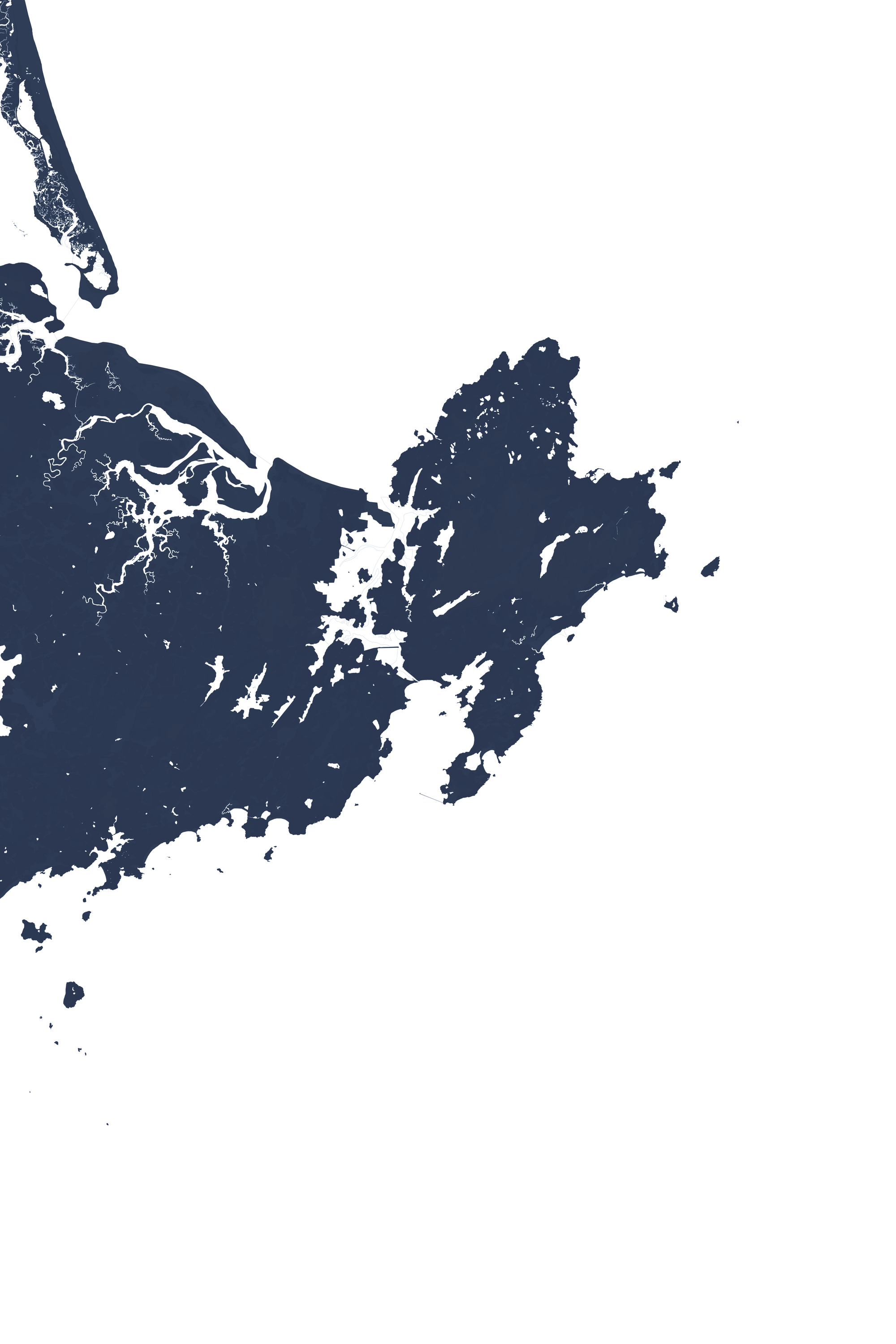 Gloucester Coastal Map — Fine Art Print Vertical, navy, No Frame, 8x10