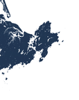 Gloucester Coastal Map — Fine Art Print Vertical, navy, No Frame, 8x10