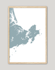 Gloucester Coastal Map — Fine Art Print Vertical, soft-blue, Oak, 8x10