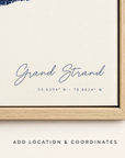 Grand Strand canvas map — location and coordinates customization