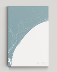 Grand Strand Coastal Map — Canvas Vertical, soft-blue, No Frame