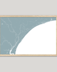 Grand Strand Coastal Map — Fine Art Print Horizontal, soft-blue, Oak, 10x8