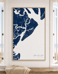 Hilton Head Island canvas map — window-scene interior