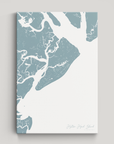 Hilton Head Island Coastal Map — Canvas Vertical, soft-blue, No Frame
