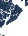 Hilton Head Island Coastal Map — Fine Art Print Horizontal, navy, No Frame, 10x8