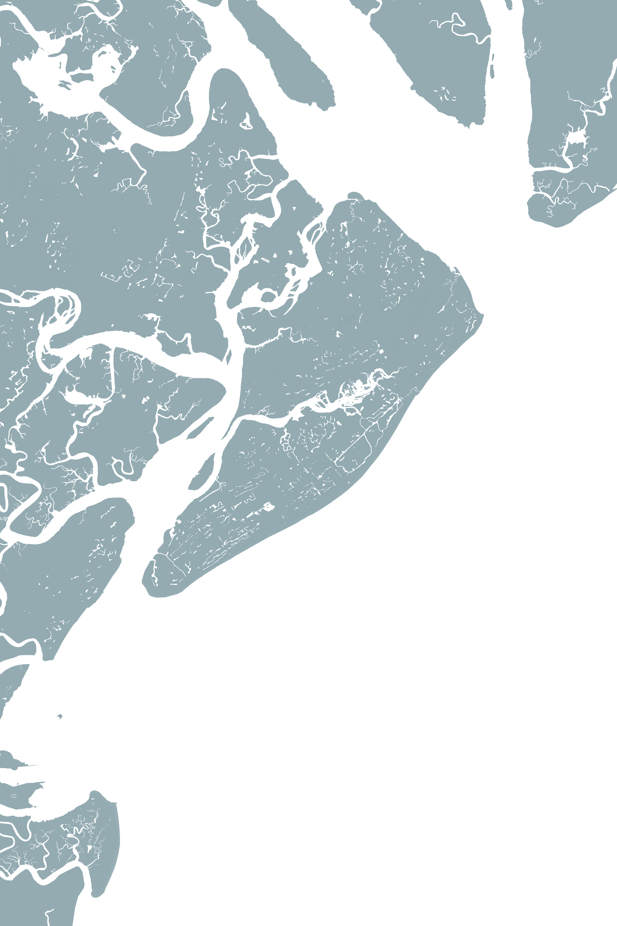 Hilton Head Island Coastal Map — Fine Art Print Vertical, soft-blue, No Frame, 8x10