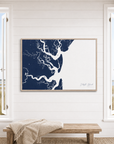 Jekyll Island canvas map — window-scene interior